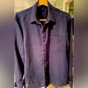 Tommy Bahama Large Navy Color Cotton Shirt